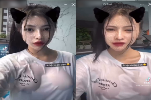 Uyên Nhi quyến rũ đắm mình trong làn nước hồ bơi
